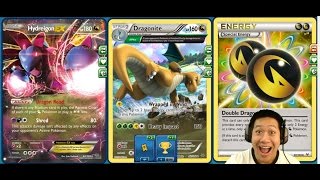 Cheating Extra Prize Cards with Heavy Impact Dragonite  Hydreigon Ex Dragon Deck [upl. by Ateuqram]