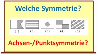 Achsen und Punktsymmetrie  Mathewettbewerb Hessen  Symmetrieachsen erkennen  einfach erklärt [upl. by Blount]