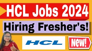 HCL Off Campus Hiring 2024 Hiring Freshers for Customer Support  Apply Now [upl. by Annaerda]