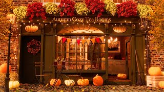 Autumn Cozy Tea Rooms Ambience  Fall Foliage Autumn Day Sounds Crunchy Leaves [upl. by Gniliem]