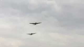 Vera amp Thumper  Second pass  2 Lancasters Duxford Air Show 2014 [upl. by Aryas224]