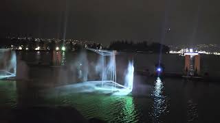 Water Curtain Holographic Light Show Canada Place 🇨🇦 Vancouver treanding lightshow vancouver [upl. by Inama]