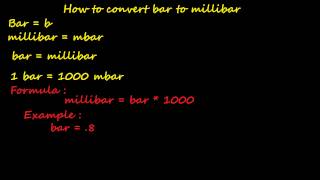 how to convert bar to millibar  pressure converter [upl. by Aleirbag629]