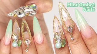 Mint Ombré Nail Art  Easy DIY Gel Extensions [upl. by Iamhaj865]