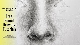 Free Pencil Drawing Tutorial How to Draw a Nose with Simple Tools [upl. by Ennovehc]