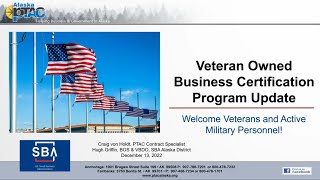 Veteran Owned Business Certification Program Update [upl. by Owiat]