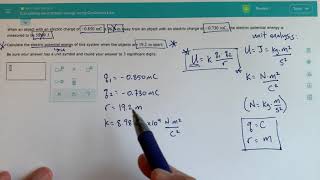 ALEKS  Calculating Electrostatic Energy Using Coulombs Law [upl. by Bronk]