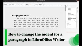 How to change the indent for a paragraph in LibreOffice Writer [upl. by Ransell]