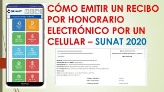 Como emitir un recibo por honorario electronico 2020  Por celular [upl. by Murdock]