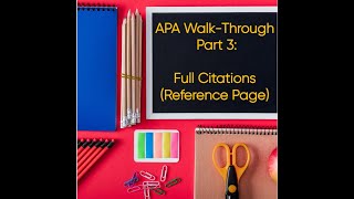 Formatting APA Reference Page  How to Properly Format Full Citations in APA Style formatting apa [upl. by Nai]