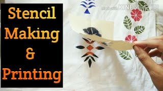 DIY Handmade Stencil Making amp Printing l Easy Paper Stenciling at home l Stencil Printing at home [upl. by Bibbye]