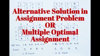 Alternative Solution in Assignment Problem  Multiple Optimal Assignment Lecture35 [upl. by Brindle782]