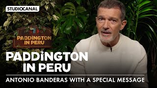 Antonio Banderas with a special message  PADDINGTON IN PERU is in cinemas Friday [upl. by Rebmetpes]