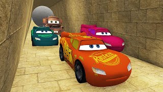 3 COLOR Lightning McQueen AND TOW MATER Ancient Trap Hunt VS BIG Monster SHARK [upl. by Eimarrej105]