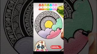 Easy Mandala Sun art🌞😱 ytshorts drawingtutorial viralvideo [upl. by Lavern559]