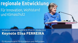 EUKommissarin Elisa Ferreira Keynote Auftakt EFRE amp JTFFörderprogramm Österreich 1 [upl. by Jane308]