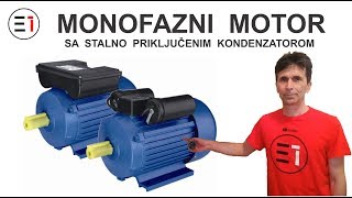 MONOFAZNI asinhroni MOTOR sa Stalno prikljucenim kondenzatorom [upl. by Venus128]