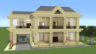 Minecraft  How to build a large sandstone mansion [upl. by Anikes]