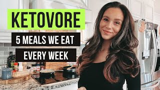 5 Easy KETOVORE meals we eat every week [upl. by Annaeirb]