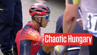 Egan Bernal And Others Crash In Tour Of Hongrie 2023 [upl. by Acinnad861]