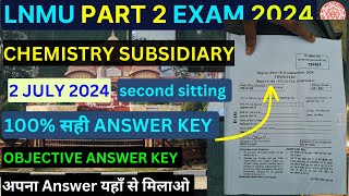 Lnmu Bsc Part 2 Chemistry Subsidiary Answer Key 2024 Chemistry Answer Key ​⁠Brainstorm977 [upl. by Danas]