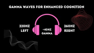 Gamma Waves for Enhanced Cognition  1 Hour of Pure Binaural Beats at Approximately 40Hz Intervals [upl. by Mialliw]