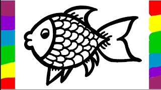 Draw colourful Fish easily [upl. by Anoyek]