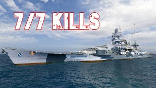 World of WarShips Scharnhorst 43  77 Kills [upl. by Minardi]