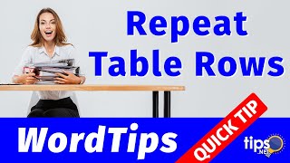 Designating Table Header Rows [upl. by Agate248]