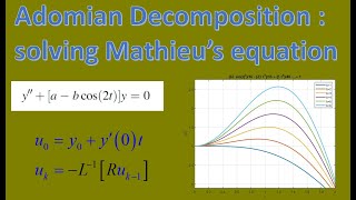 ADOMIAN Decomposition solving Mathieus equation Matlab [upl. by Lalita]