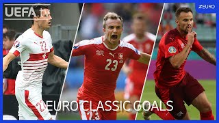 SWITZERLAND Classic EURO Goals  Shaqiri Hakan Yakin Seferović [upl. by Yespmed]