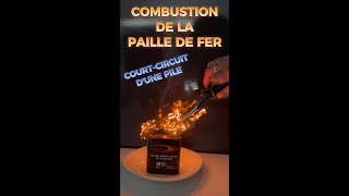 Combustion de la laine dacier 98 fer dans lair par court circuit d’une pile Triangle du feu [upl. by Chisholm]