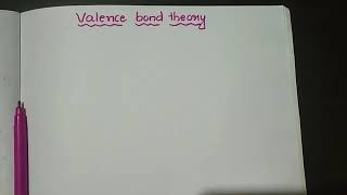 valence bond theory compulsory concept of 3 marks for board exams [upl. by Toh]