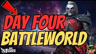 DIFFICULTY 3 NEXT WEEK  BATTLEWORLD GUIDE  SIEGE DAY 4 NORMAL  MARVEL Strike Force  MSF [upl. by Friedman34]