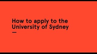 How to apply to the University of Sydney [upl. by Rednave]