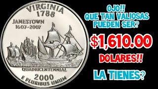 💰OJO💸👉MONEDA DE 25 CENTAVOS DEL ESTADO DE VIRGINIA💸 QUE TAN VALIOSAS SON LA TIENES [upl. by Stoller116]