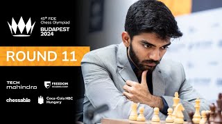 Round 11  45th FIDE CHESS OLYMPIAD [upl. by Aeduj]