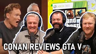 Conan OBrien Reviews Grand Theft Auto V REACTION  OFFICE BLOKES REACT [upl. by Nahs]