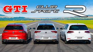 New Golf GTI v Old Golf R v Clubsport DRAG RACE [upl. by Neenahs]