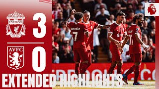 EXTENDED HIGHLIGHTS Super Szoboszlai amp Salah goals in Anfield victory  Liverpool 30 Aston Villa [upl. by Annibo]