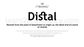 Pronunciation of Distal  Definition of Distal [upl. by Keelby]