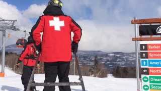 Ski Patrol Toboggan Run  Sunday River  22614 [upl. by Enitsirc]