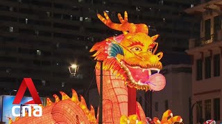 Singapores Chinatown lights up to kick off Chinese New Year celebrations [upl. by Ecinereb708]