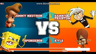 Super Brawl 2  SpongeBob SquarePants amp Jimmy Neutron vs Kyle amp Danny Phantom [upl. by Brendon]