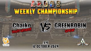 Argos AM Weekly Chaiko vs GREENROBIN 12 October 2024  Atlantica [upl. by Llerraj]