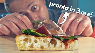 Come fare la pizza in teglia in 3 ORE alta idratazione e SENZA IMPASTARE [upl. by Sverre]