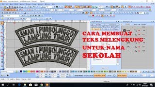 Tutorial Wilcom  Cara membuat teks melengkung untuk membuat nama sekolah di lengan baju [upl. by Ellenrahc619]