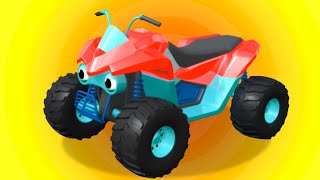 Quad Bike Formation amp More Animated Vehicles Videos for Kids [upl. by Sotsirhc]