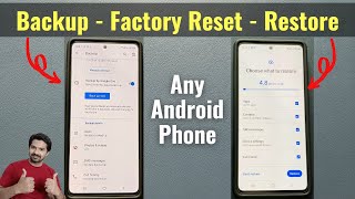 How to Complete Data Backup Factory Reset amp Restore Backup in any Android Phone in Hindi [upl. by Fesuy]