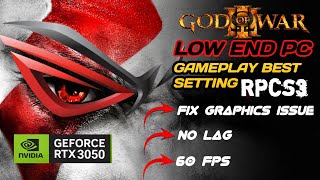 Best Setting for GOD OF WAR 3 For Low End Pc RPCS3  Fix All Issue godofwar [upl. by Elberta]